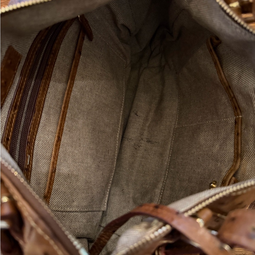 Dooney & Bourke Tan Ostrich-Embossed Leather Shoulder Bag - Picture 4 of 4